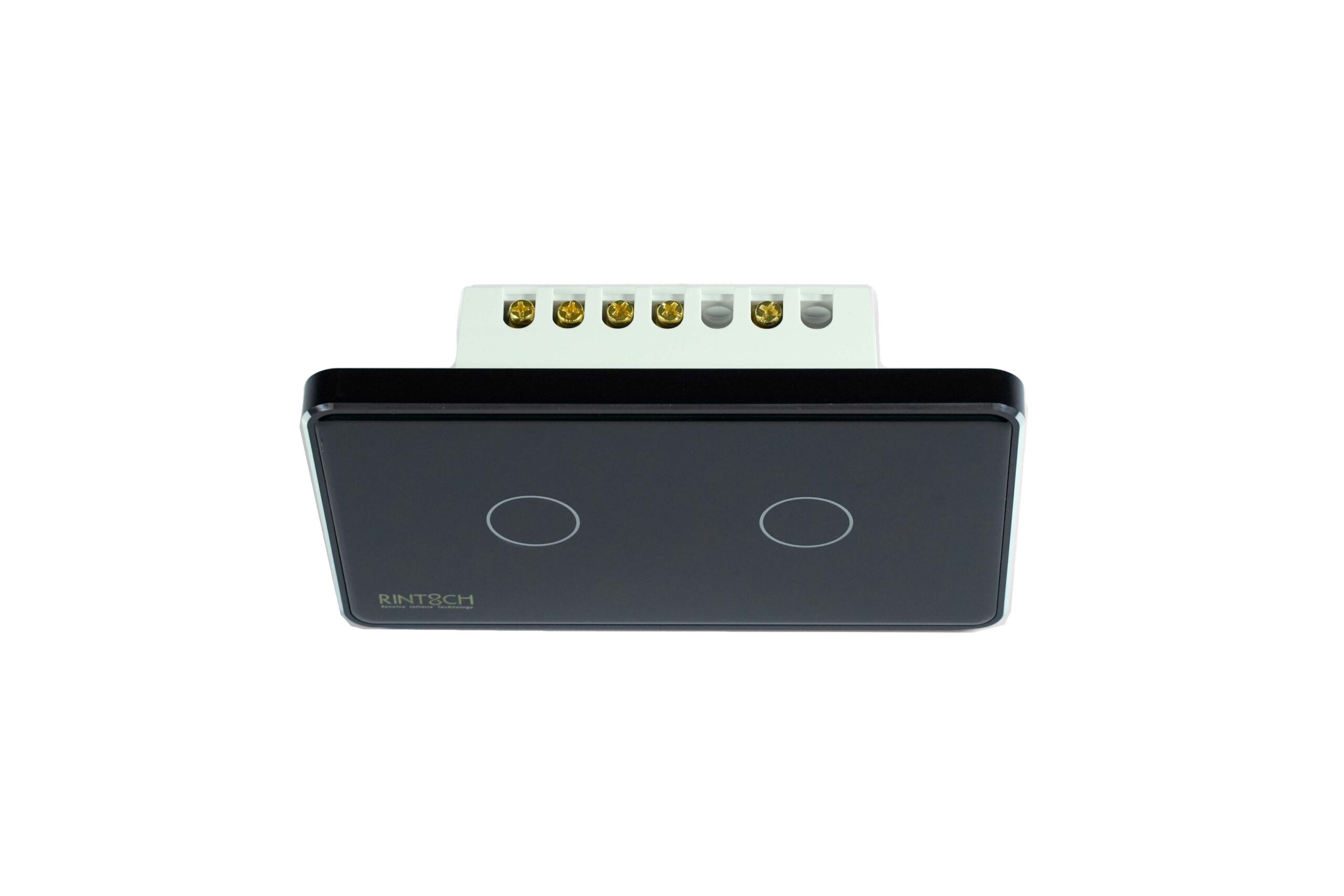 RINT8CH Switch Black 2 gang Angle