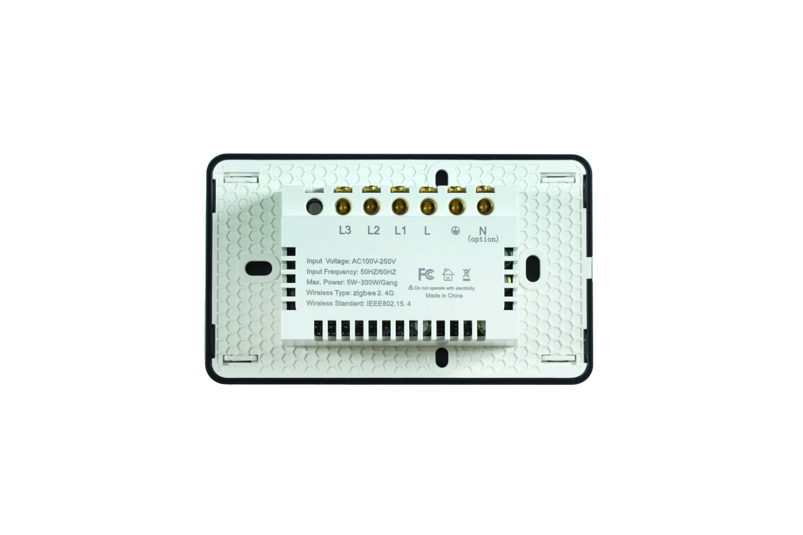 RINT8CH Switch Black 3 gang Back