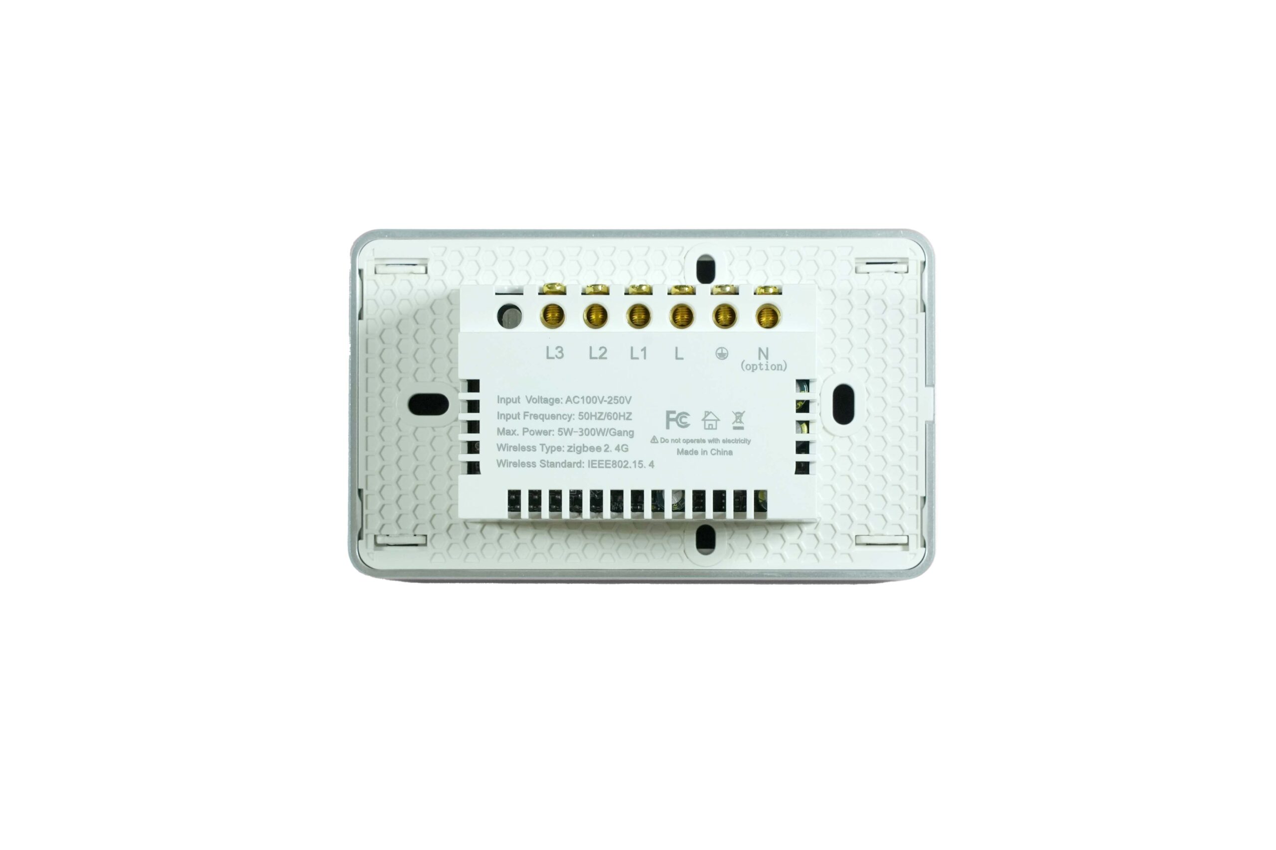 RINT8CH Switch White 3 gang Back